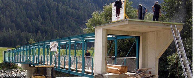 © DI Martin Schönherr Radwegbrücke Pfunds, in Bau