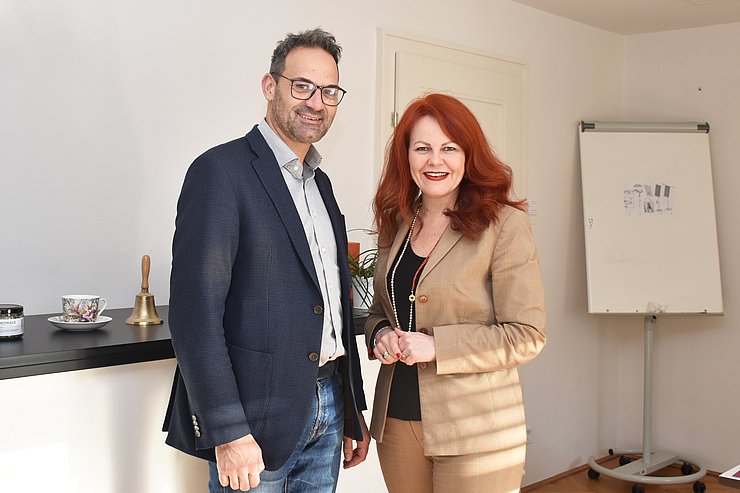 Landesrätin Hagele begrüßte Wirtschaftskammerpräsident Walser in ihren Amtsräumlichkeiten