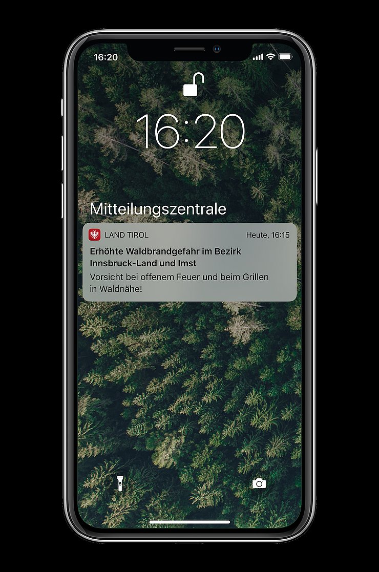Über die Push-Nachrichten-Funktion erhalten App-NutzerInnen bei besonderen Ereignissen eine Warnung direkt aufs Handy.