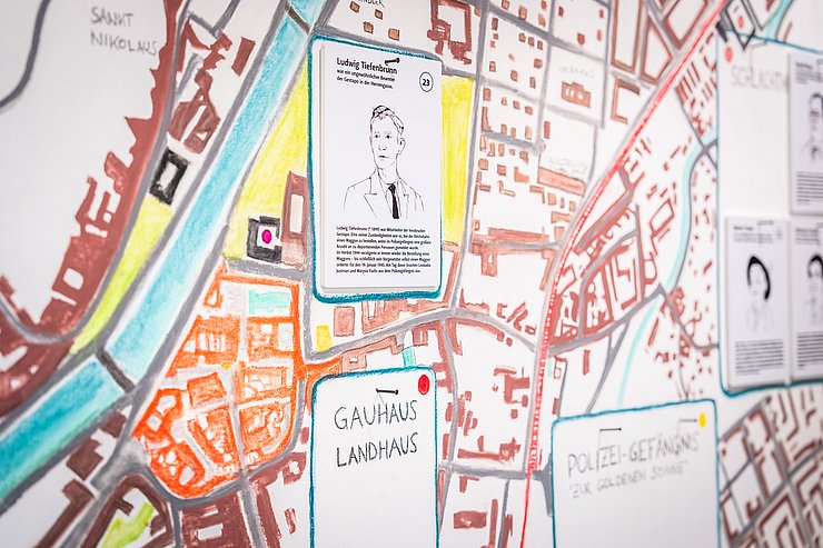 © Land Tirol/Christanell Ein interaktiver Stadtplan Innsbrucks – hier lassen sich Leokadias Stationen in der Landeshauptstadt nachverfolgen.