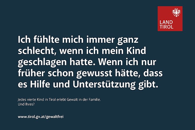 Plakat Kampagne "Gewaltfreie Erziehung", Aussage eines Elternteils