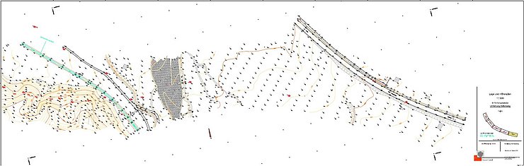 © Land Tirol/Abt. Geoinformation Geländeaufnahme mit Lage- und Höhenplan (Schichtenlinien)
