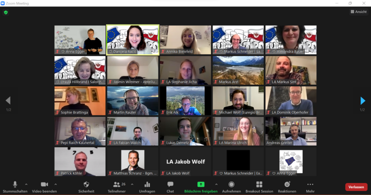 Bildschirmfoto mit den TeilnehmerInnen