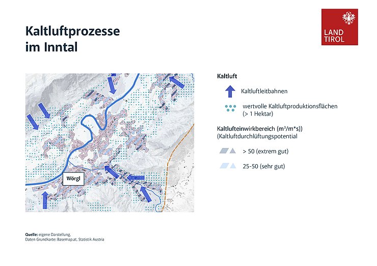 Karte des Inntals im Bereich Wörgl