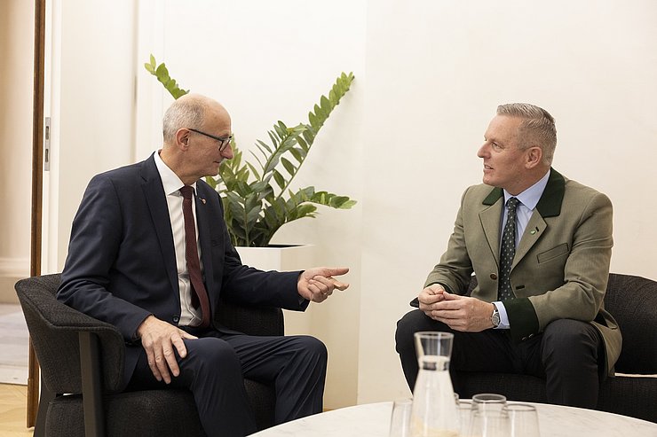 Im Anschluss folgte ein Arbeitsgespräch zwischen den zwei Landeshauptleuten.