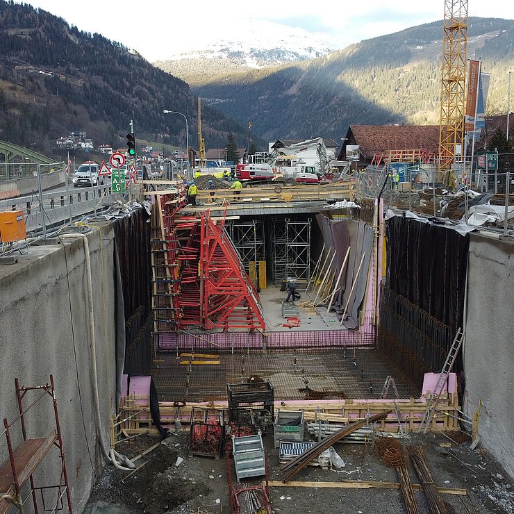 © Land Tirol Baustelle der Unterführung Prutz