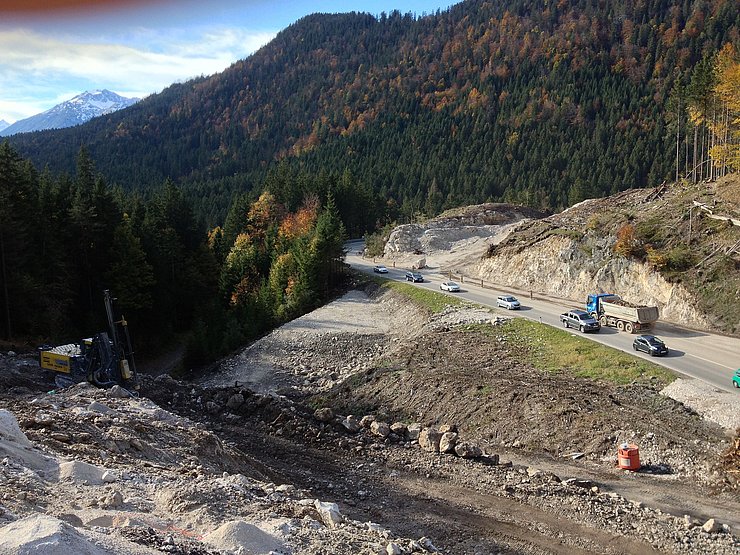 Abtrag gesprengtes Material