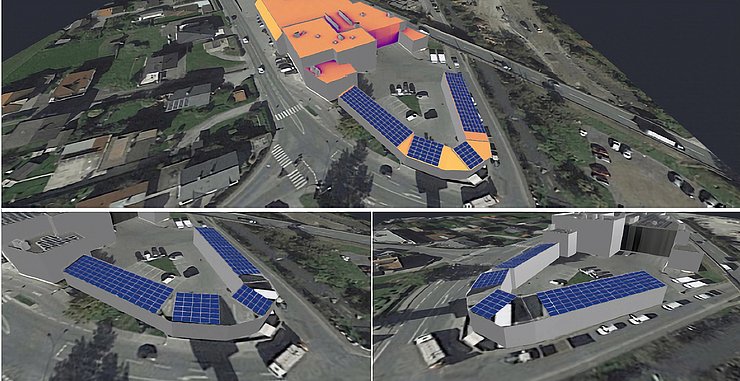 Plan der neuen PV-Anlage auf dem Dach des Fleischhofes Oberland