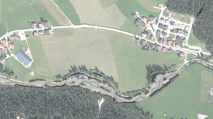 © Land Tirol Luftaufnahme mit grafischer Bearbeitung