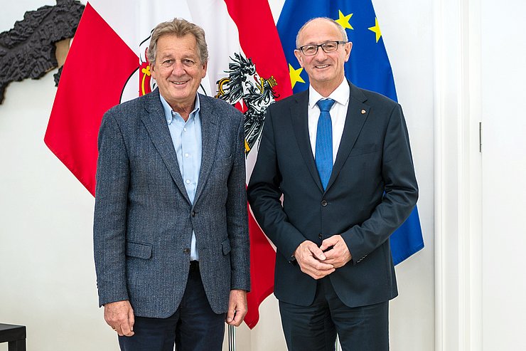 Gemeinsames Foto mit Erwin Zangerl und Anton Mattle