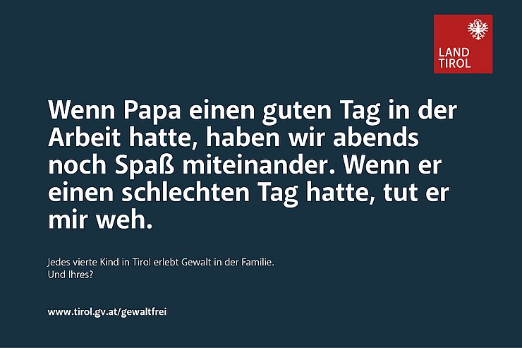 Plakat Kamapgne "Gewaltfreie Erziehung" mit Aussage eines Kindes