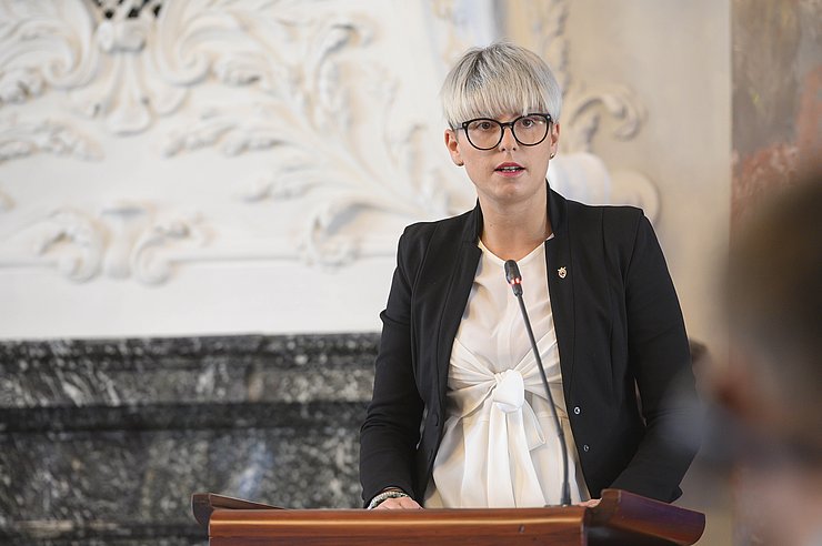 © Landtagsdirektion Tirol/Berger Die Trentiner Landesrätin Zanotelli vertrat LH Fugatti.