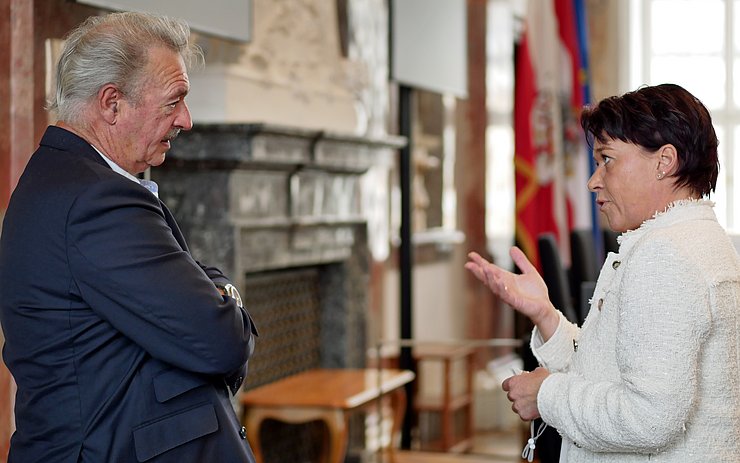© Landtagsdirektion Tirol/Oswald LTPin Sonja Ledl-Rossmann empfing Luxemburgs Außenminister Jean Asselborn im Landhaus.