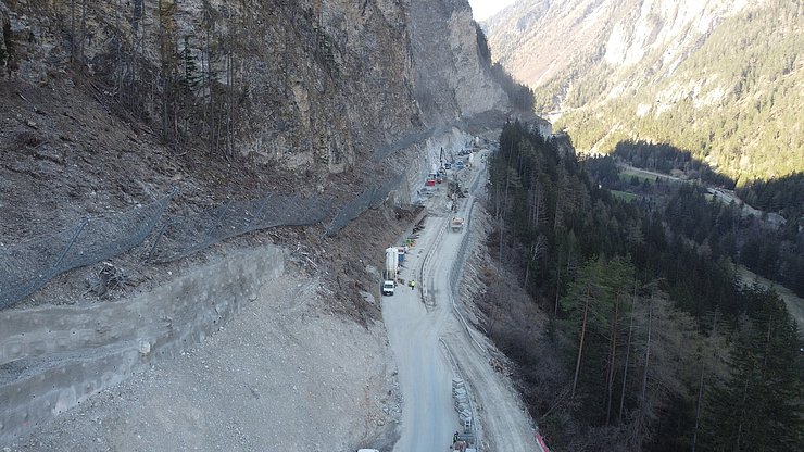 © Land Tirol Luftaufnahme Baustelle Kanzelgalerie