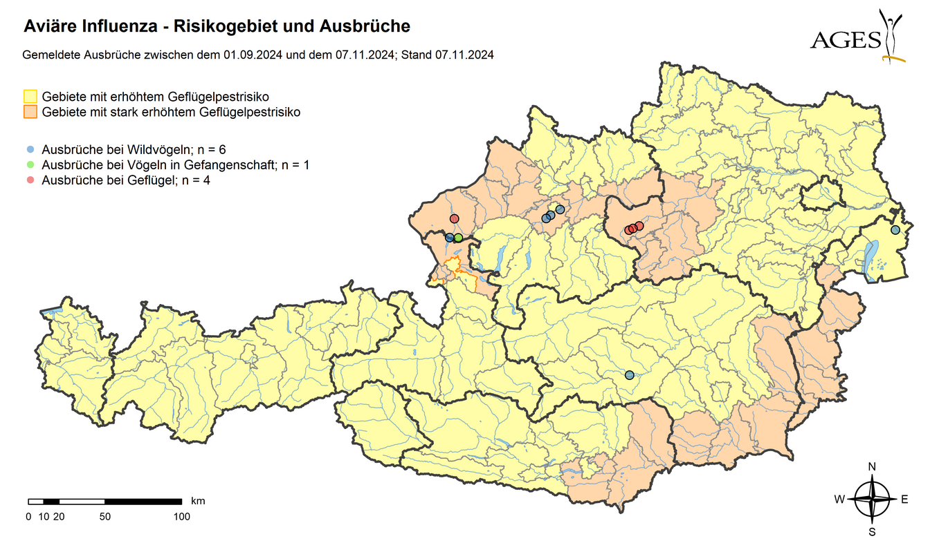 © AGES Karte Risikogebiete in Österreich